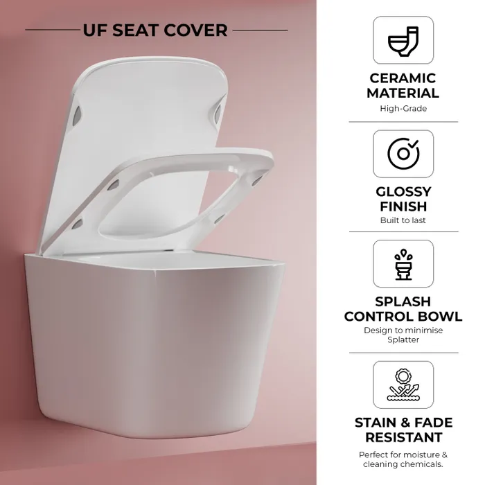 Women-Friendly Wall Hung Square Toilet â White