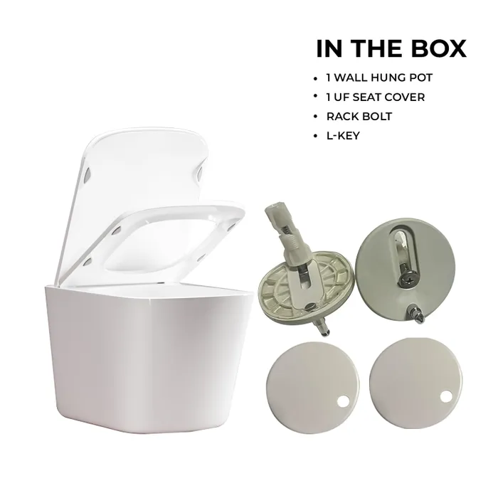 Women-Friendly Wall Hung Square Toilet â White