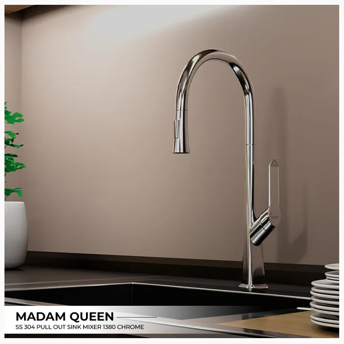 SS 304 Pull Out Sink Mixer 1380 Chrome