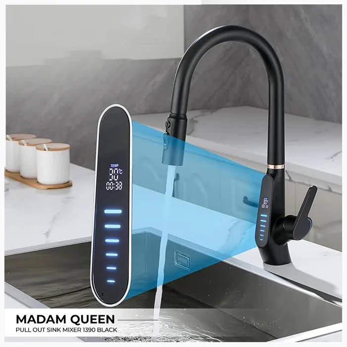 Madam Queen Pull out sink mixer 1390 black