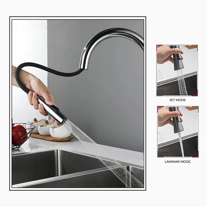 SS 304 Pull Out Sink Mixer 1380 Grey