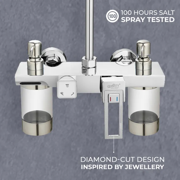 Single Lever Wall Mixer 3 Function With Dispenser Chrome Kitchen Faucet
