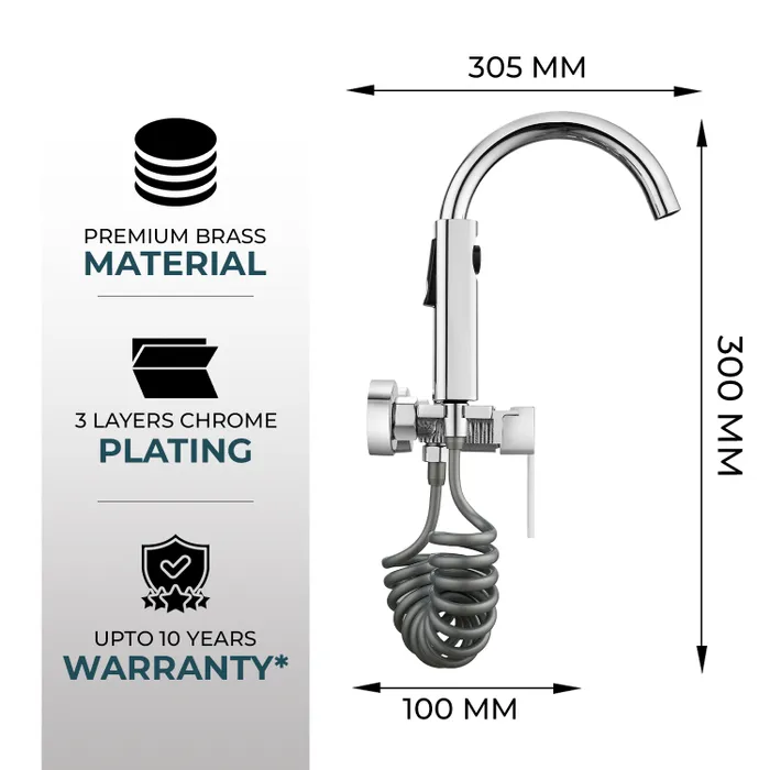 Wall Mounted Sink Mixer With Extendable kitchen Faucet Chrome Necklace Faucet