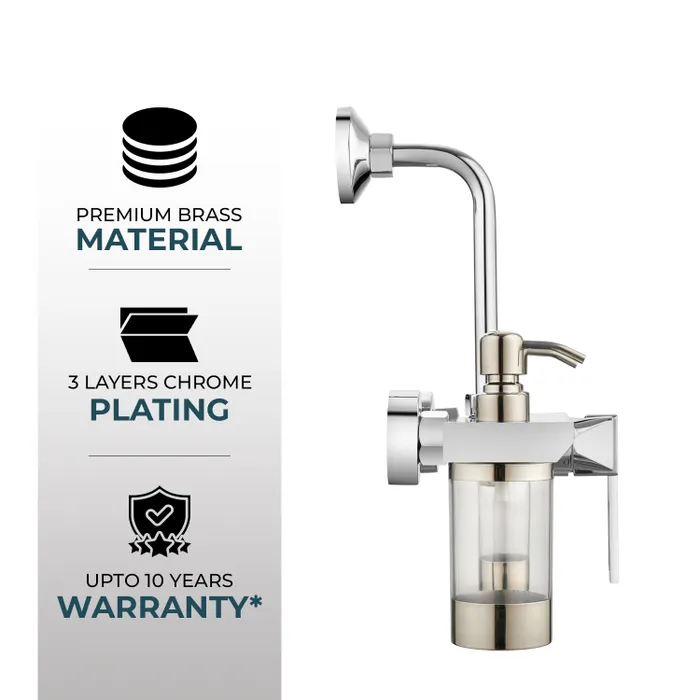 Single Lever Wall Mixer 3 Function With Dispenser Chrome Kitchen Faucet