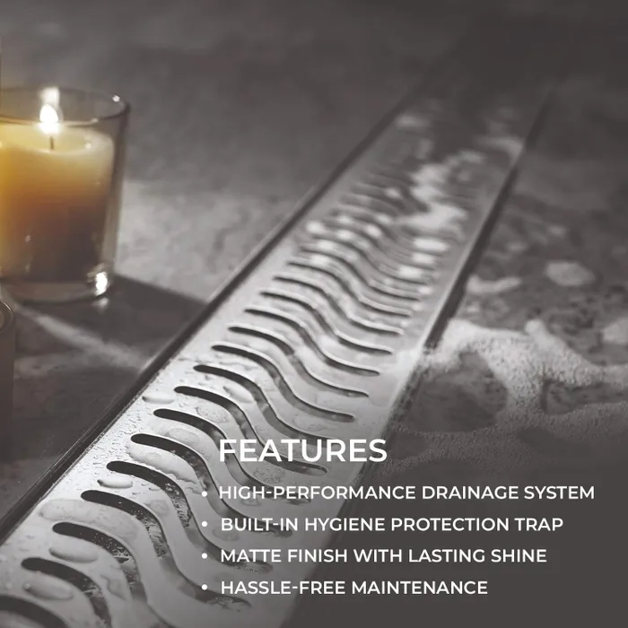 Stainless Steel Wave Centre Hole Shower Drain 36 Inch â Gravity Bath