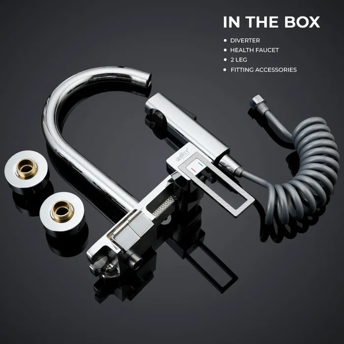 Wall Mounted Sink Mixer With Extendable kitchen Faucet Chrome Necklace Faucet