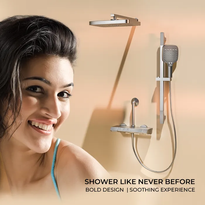 Harmony Canvas Wall Hot And Cold Mixer Telephonic 3 Outlet Brass Faucet/Sink Tap - Chrome