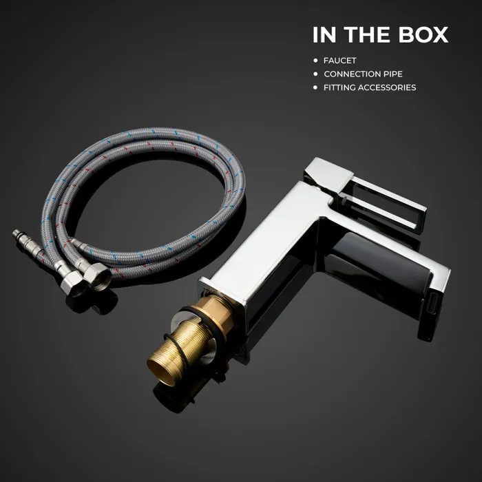 Single Lever Basin Mixer Brass Faucet/Basin Tap For Bathroom - Necklace Chrome