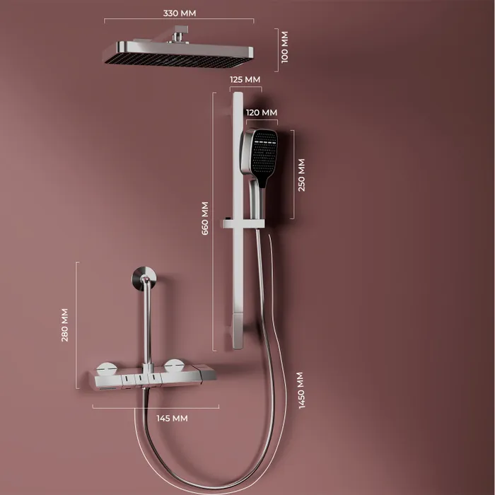 Harmony Canvas Wall Hot And Cold Mixer Telephonic 3 Outlet Brass Faucet/Sink Tap - Chrome