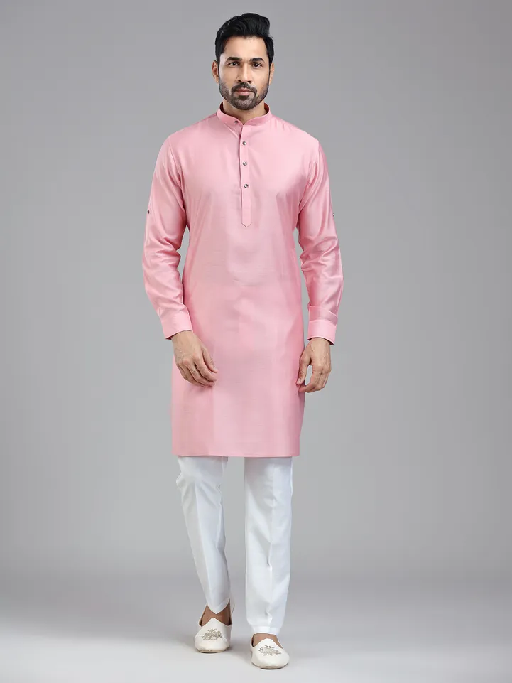Light pink simple yet classy kurta set for festival