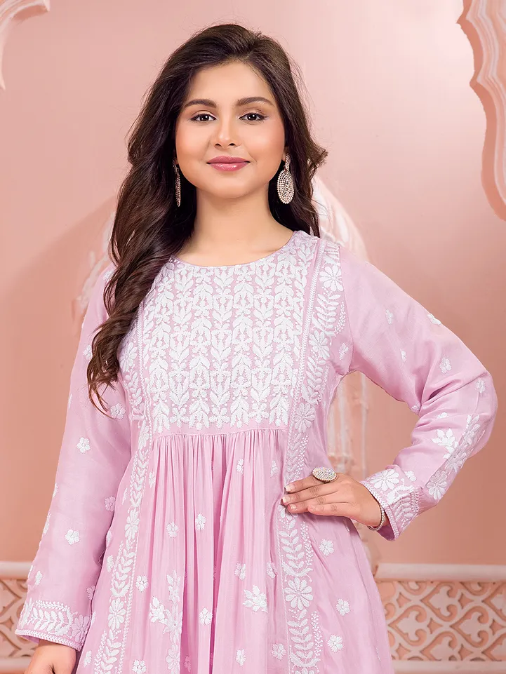 Lilac purple pakistani style silk salwar suit-G3-GSS3482 | New Zealand