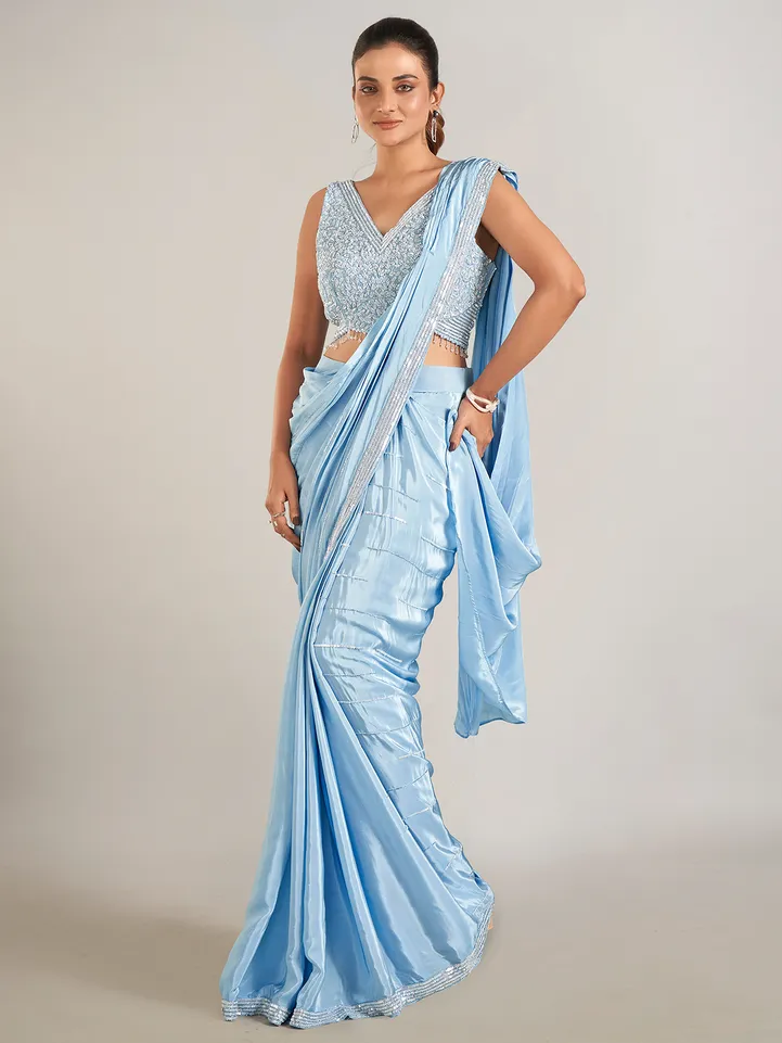open lace back dress Indian Designer Sarees in USA main image 1