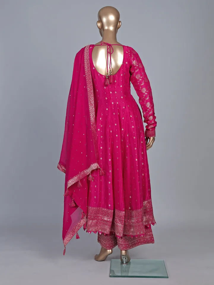 Rani pink silk pakistani anarkali palazzo suit-G3-WSS45533 | New...