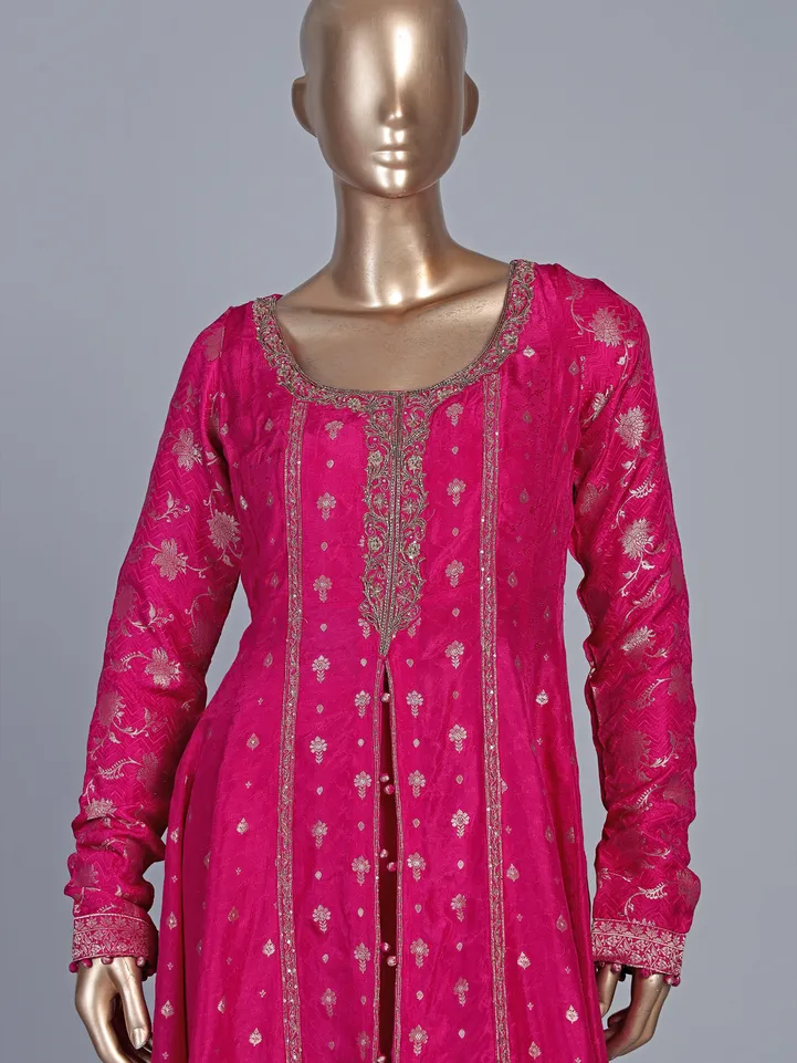 Rani pink silk pakistani anarkali palazzo suit-G3-WSS45533 | New...