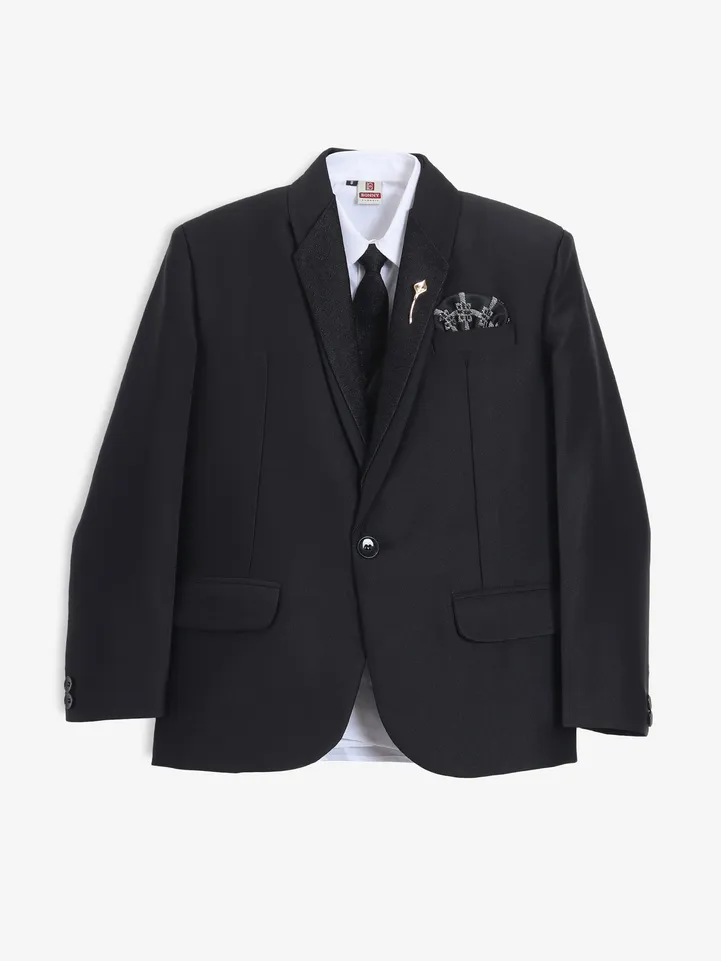 Stunning black terry rayon one button coat suit