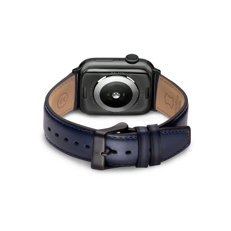 Lapis Bard Leather Apple Watch Strap - Navy