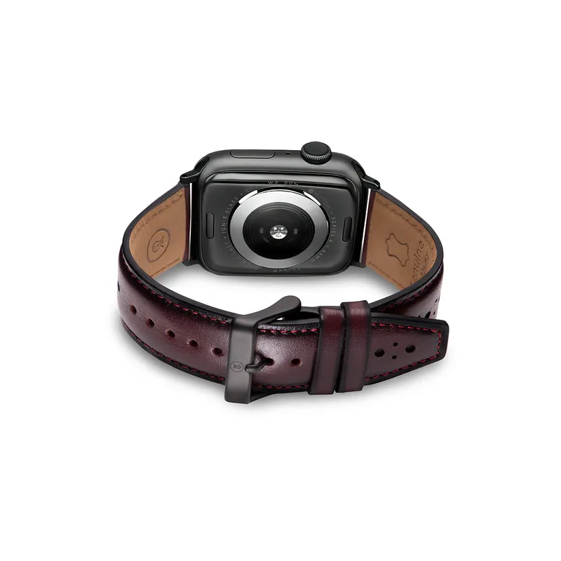 Lapis Bard Leather Apple Watch Strap - Bordeaux
