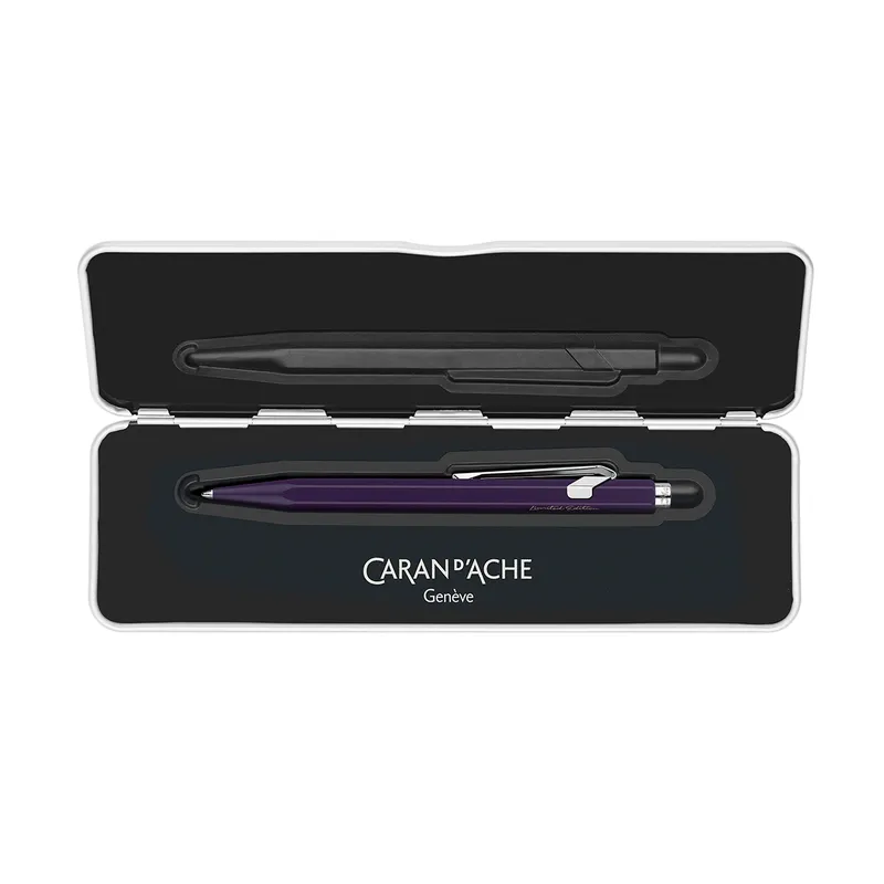 Caran d'Ache 849 Violet Jaune Fluo Ballpoint Pen - Dark Violet