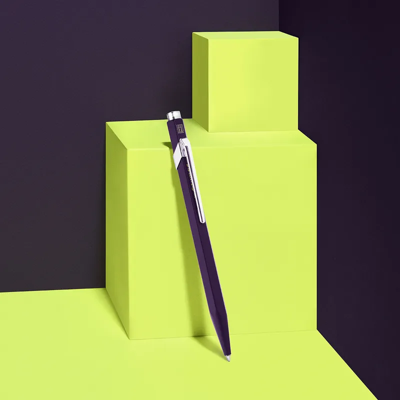 Caran d'Ache 849 Violet Jaune Fluo Ballpoint Pen - Dark Violet