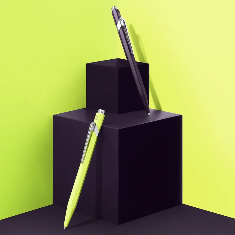 Caran d'Ache 849 Violet Jaune Fluo Ballpoint Pen - Dark Violet