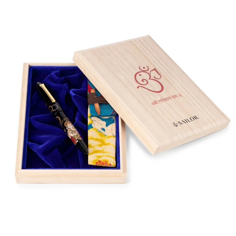 Sailor Limited Edition Ganesha Fountain Pen (21K KOP Broad) Black and Gold