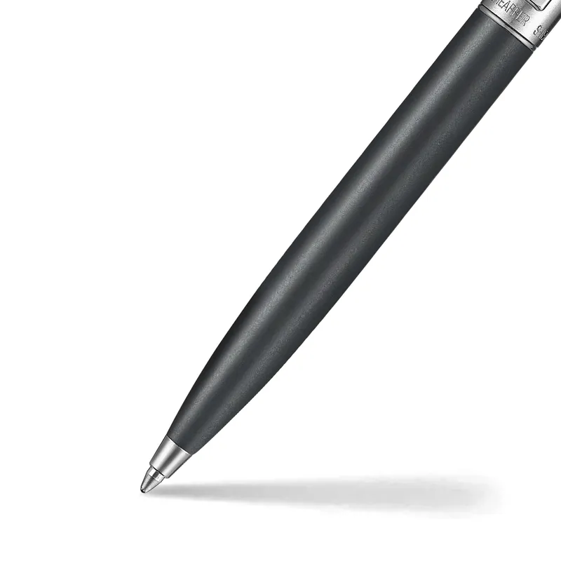 Sheaffer Sentinel Metal 331 Matte Black Barrel and Brushed Chrome Cap Ballpoint Pen with Chrome-Plated Trims