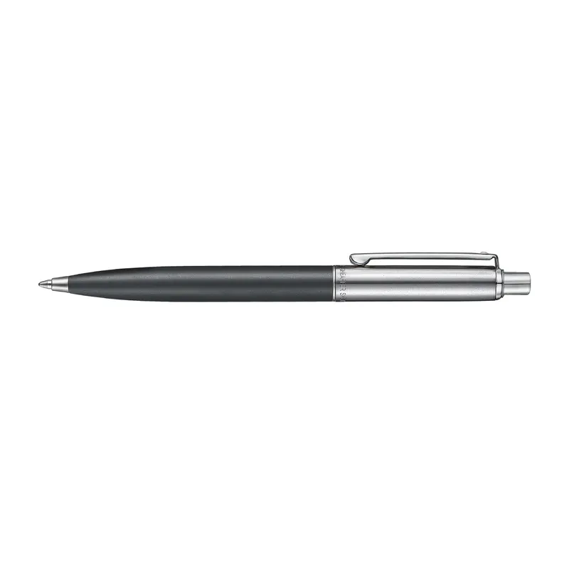 Sheaffer Sentinel Metal 331 Matte Black Barrel and Brushed Chrome Cap Ballpoint Pen with Chrome-Plated Trims