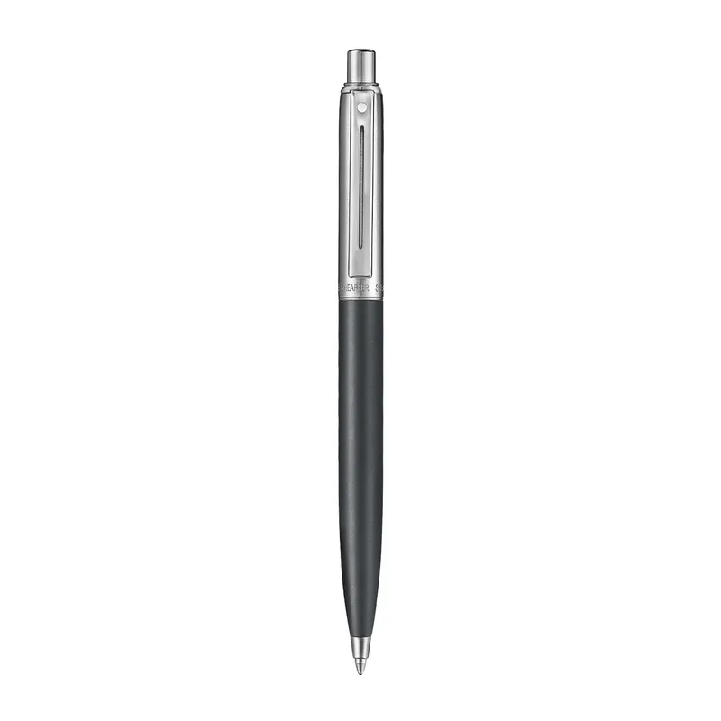Sheaffer Sentinel Metal 331 Matte Black Barrel and Brushed Chrome Cap Ballpoint Pen with Chrome-Plated Trims