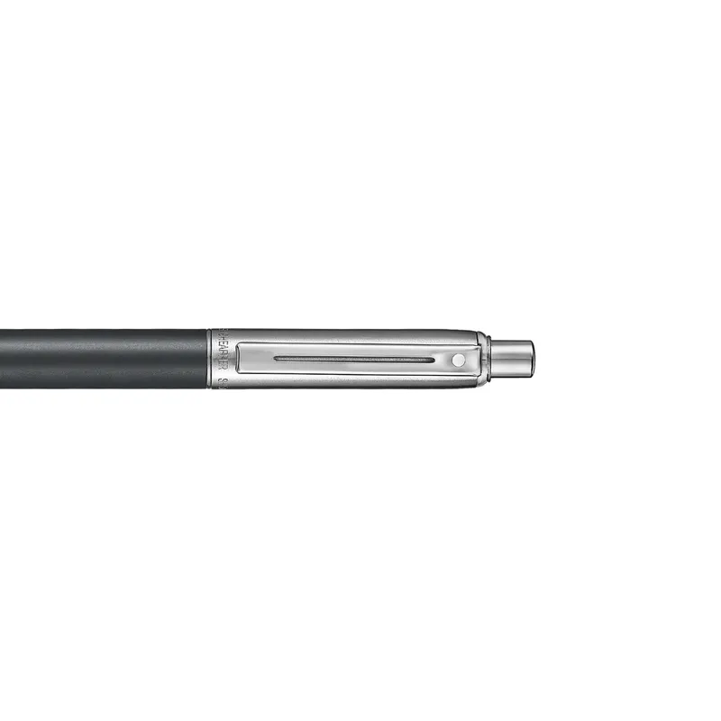 Sheaffer Sentinel Metal 331 Matte Black Barrel and Brushed Chrome Cap Ballpoint Pen with Chrome-Plated Trims