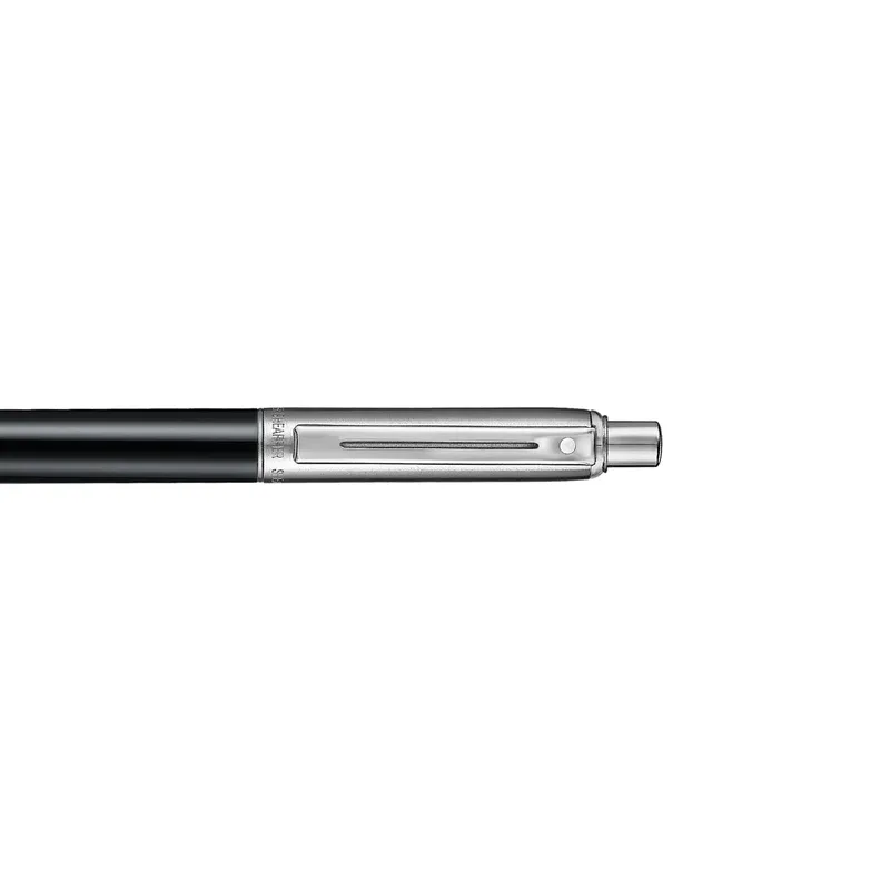 Sheaffer Sentinel Metal 332 Glossy Black Barrel and Brushed Chrome Cap Ballpoint Pen with Chrome-Plated Trims