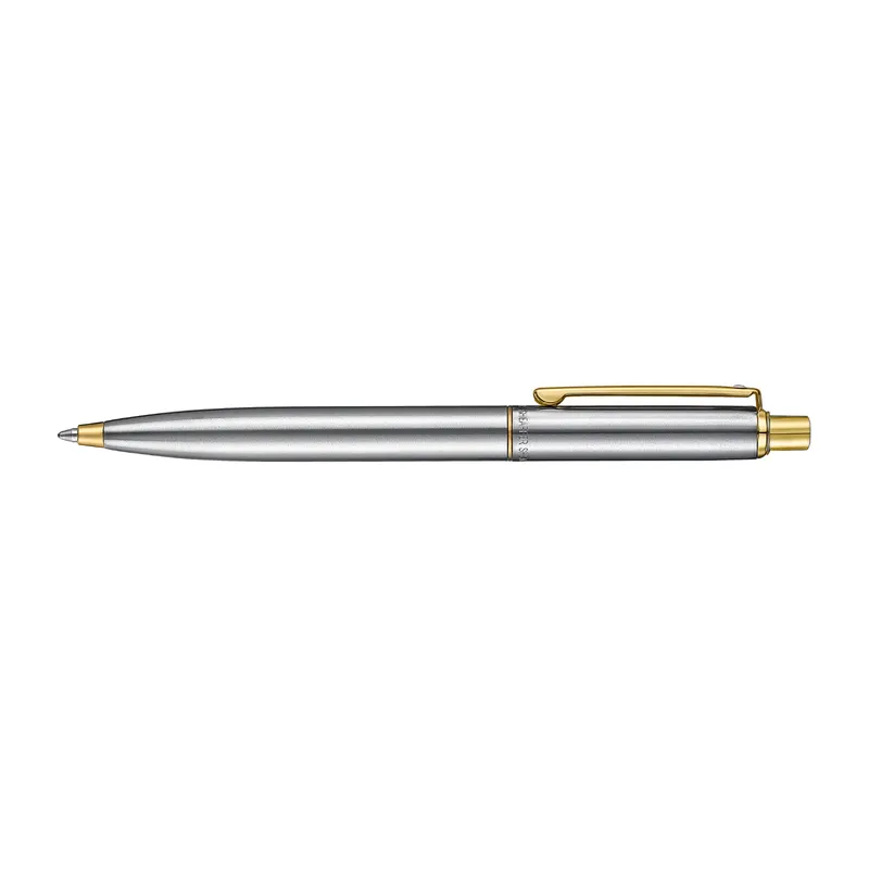 Sheaffer Sentinel Metal 333 Brushed Chrome Ballpoint Pen with Gold-Plated Trims