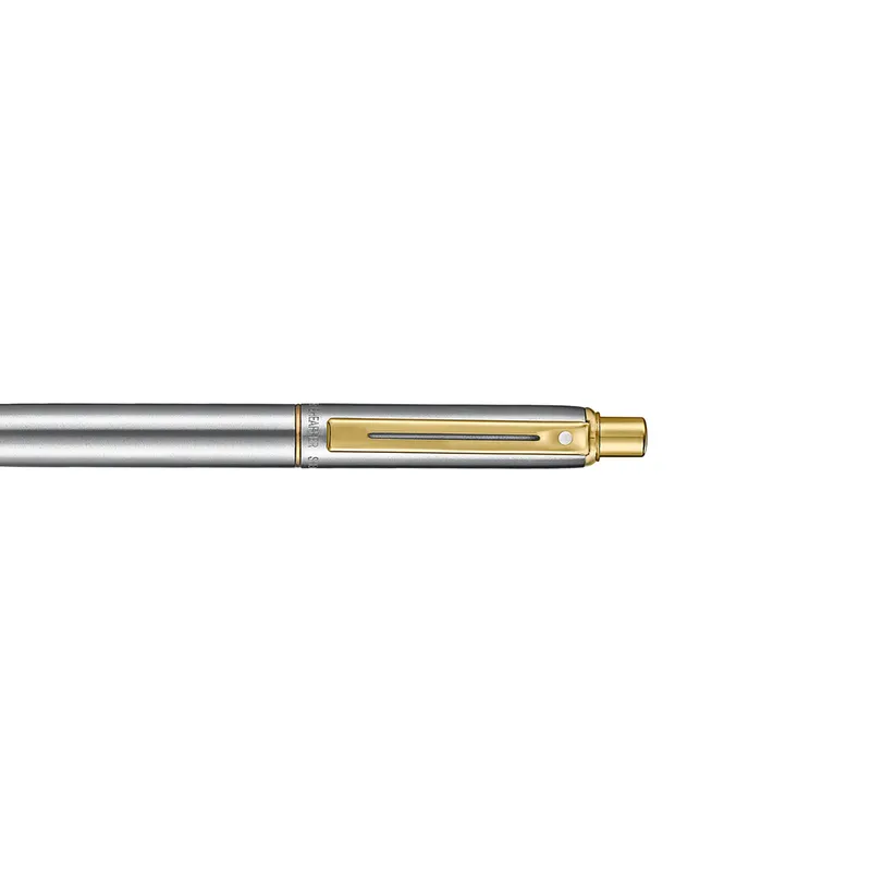 Sheaffer Sentinel Metal 333 Brushed Chrome Ballpoint Pen with Gold-Plated Trims