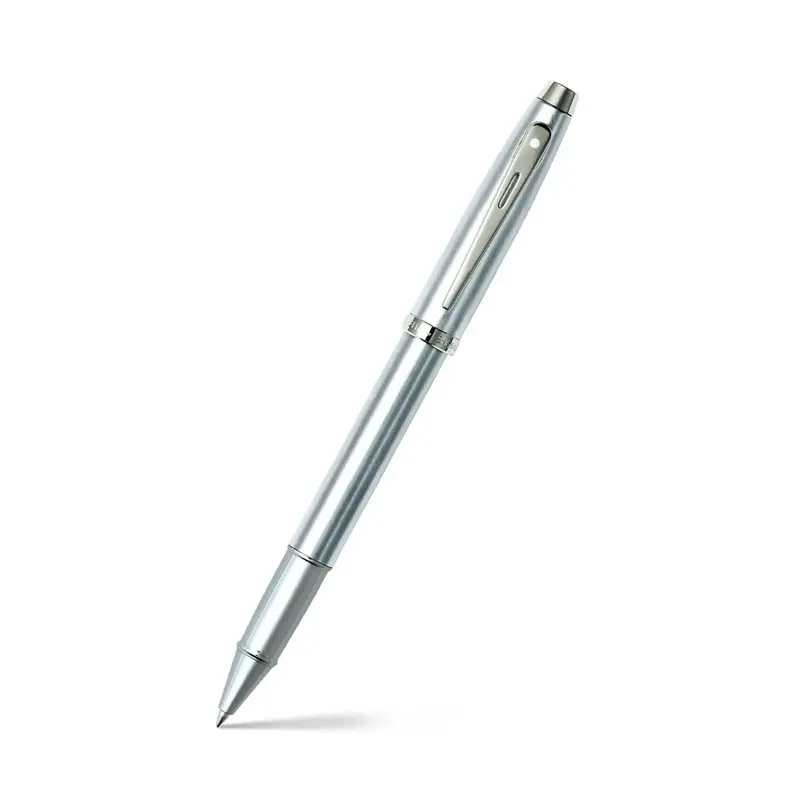 Sheaffer Gift Set 100 9306 Fountain Pen (M) and Rollerball Pen Brushed Chrome with Chrome Trims - Set of 2 Pens