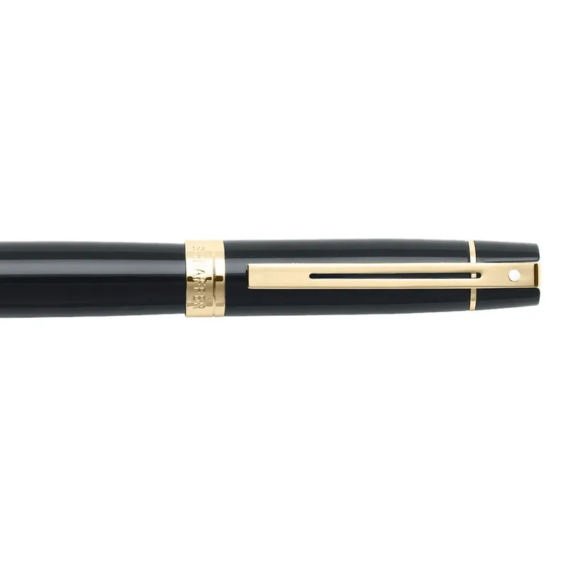 Sheaffer Gift Set 300 9325 Fountain Pen (M) and Rollerball Pen Glossy Black and Gold Trims - Set of 2 Pens