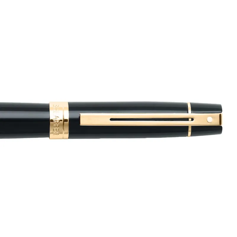 Sheaffer Gift Set 300 9325 Fountain Pen (M) and Rollerball Pen Glossy Black and Gold Trims - Set of 2 Pens