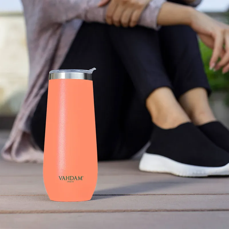 Vahdam Caper Tumbler (270 ml) Coral