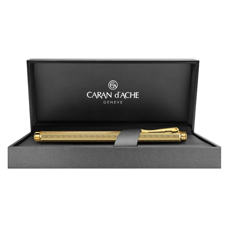 Caran d'Ache Ecridor Chevron Gilded Rollerball Pen Gold