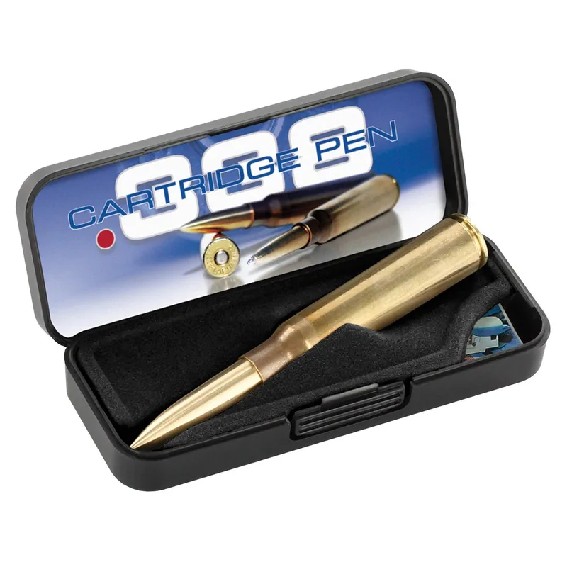 Fisher Space Genuine .338 Caliber LAPUA Mag Casing Cartridge Ballpoint Pen without Clip Raw Brass