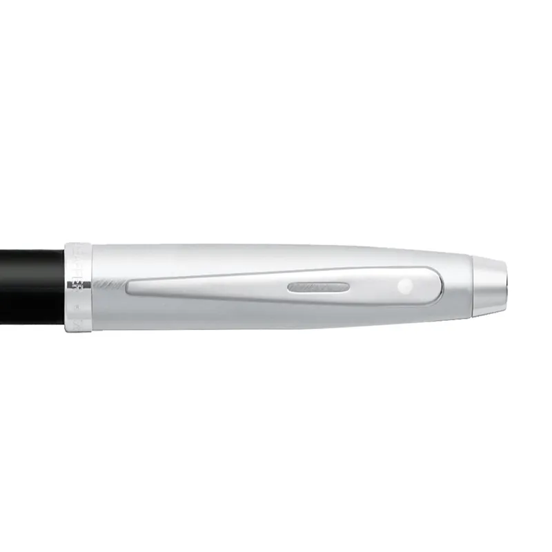 Sheaffer 100 9313 Ballpoint Pen Black And Brushed Chrome With Chrome Plated Trim