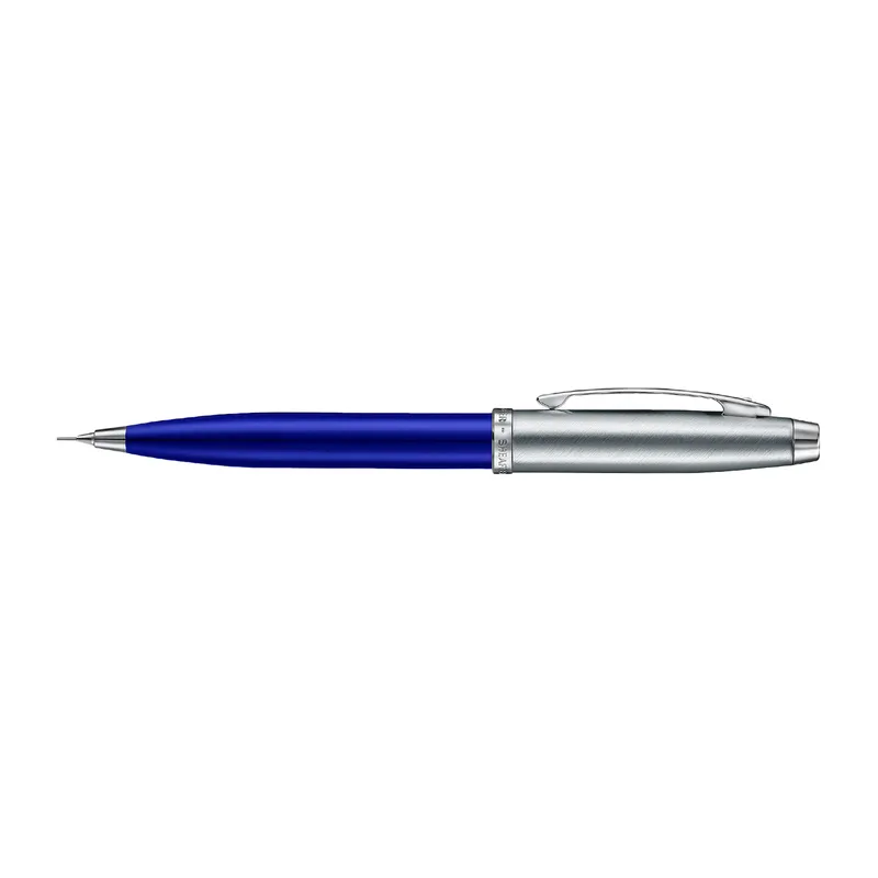 Sheaffer 100 9308 Blue & Brushed Chrome 0.7 mm Mechanical Pencil With Chrome Plated Trim