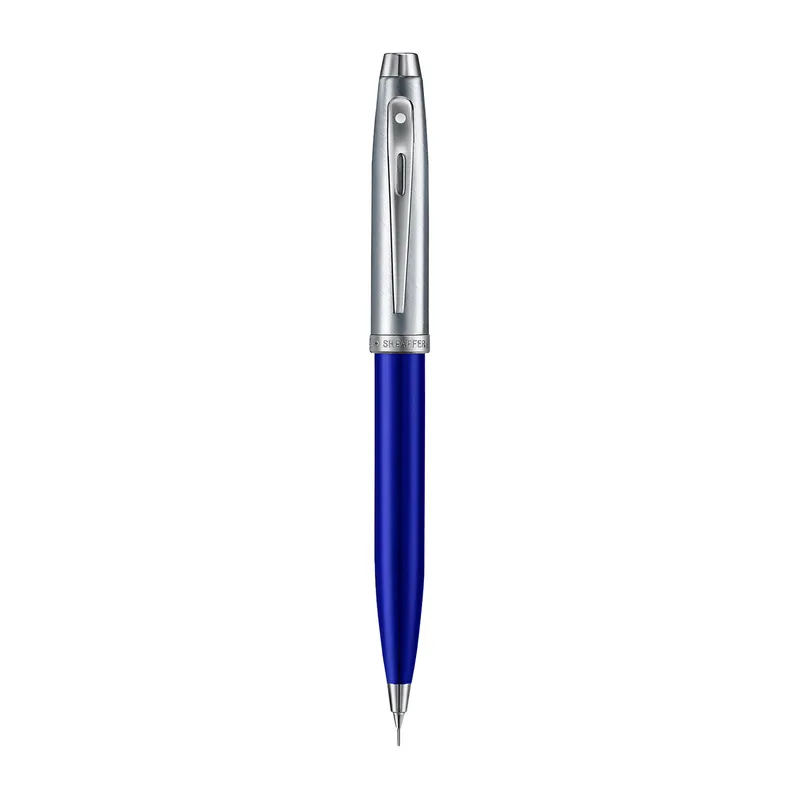 Sheaffer 100 9308 Blue & Brushed Chrome 0.7 mm Mechanical Pencil With Chrome Plated Trim