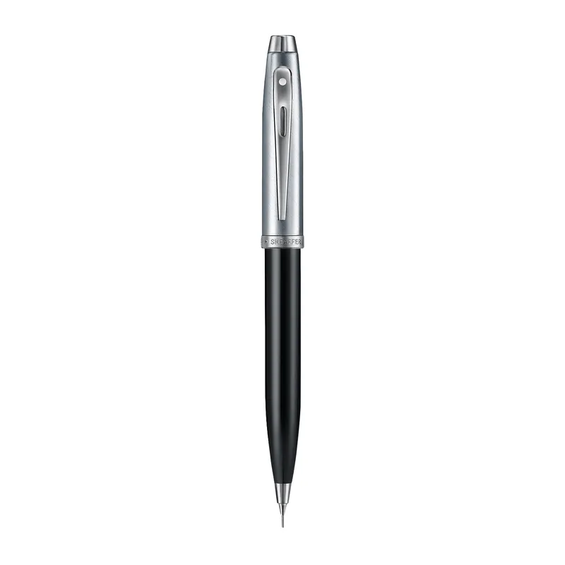 Sheaffer 100 9313 Black & Brushed Chrome 0.7 mm Mechanical Pencil With Chrome Plated Trim