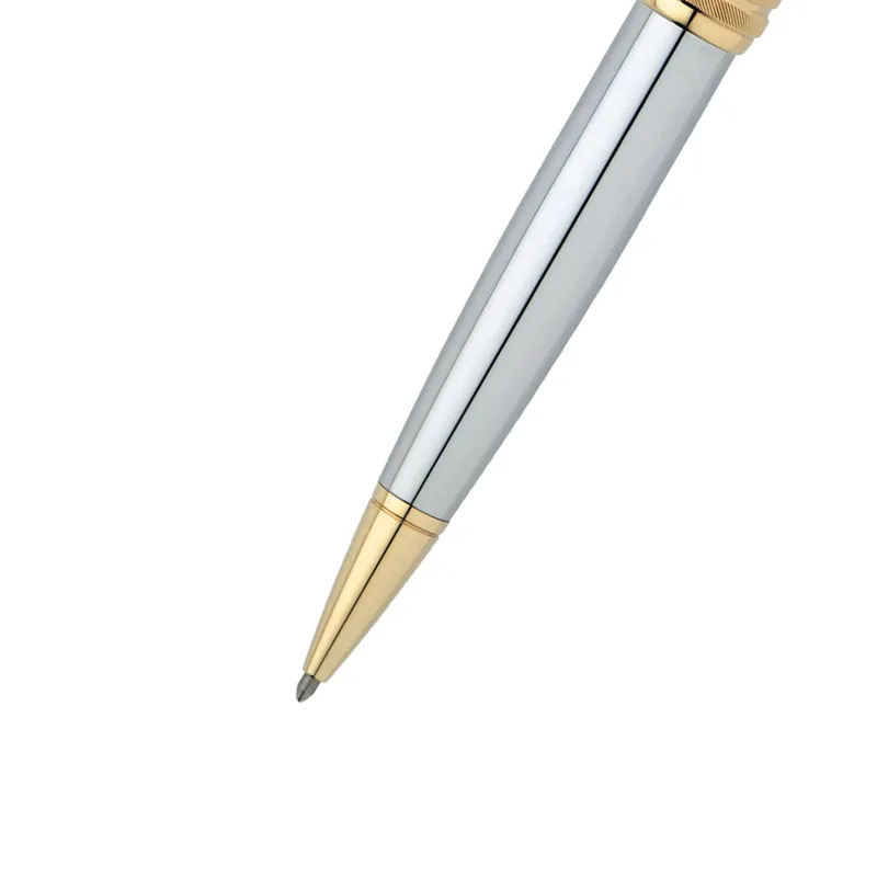 Cross AT0452-6 Bailey Medalist Ballpoint Pen Chrome with Gold Trims