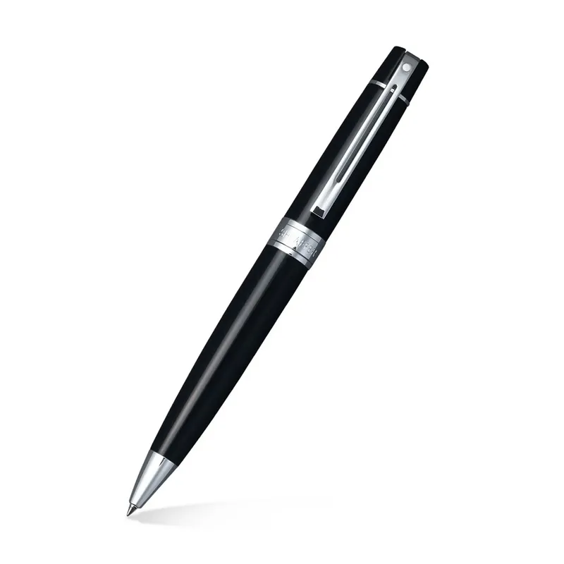 Sheaffer Gift Set 300 Ballpoint Pen with Business Card Holder  Glossy Black with Chrome Trims