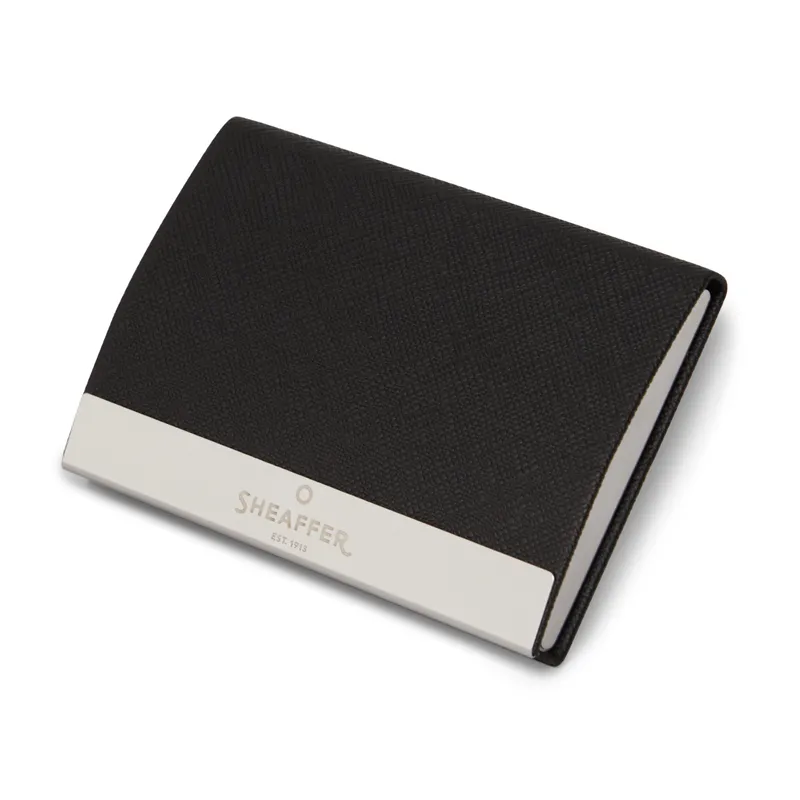 Sheaffer Gift Set 300 Ballpoint Pen with Business Card Holder  Glossy Black with Chrome Trims