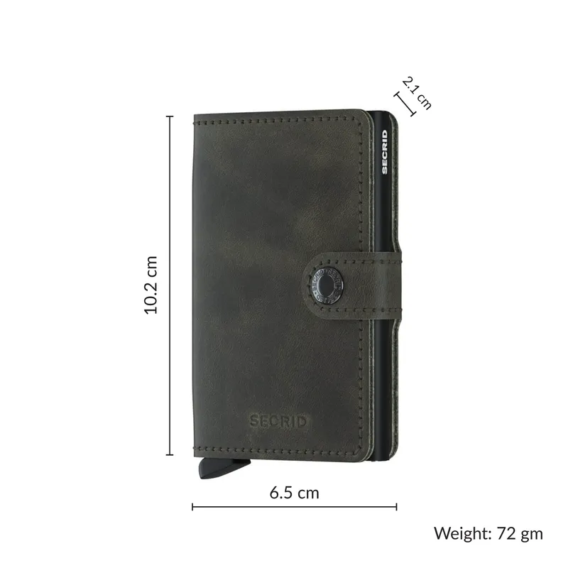 Secrid Miniwallet Vintage Olive with Black Cardprotector