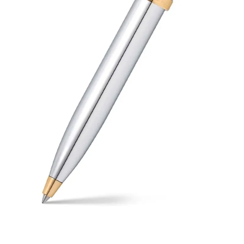 Sheaffer Gift Set 100 Ballpoint Pen with Table Clock  Bright Chrome with Gold Trims