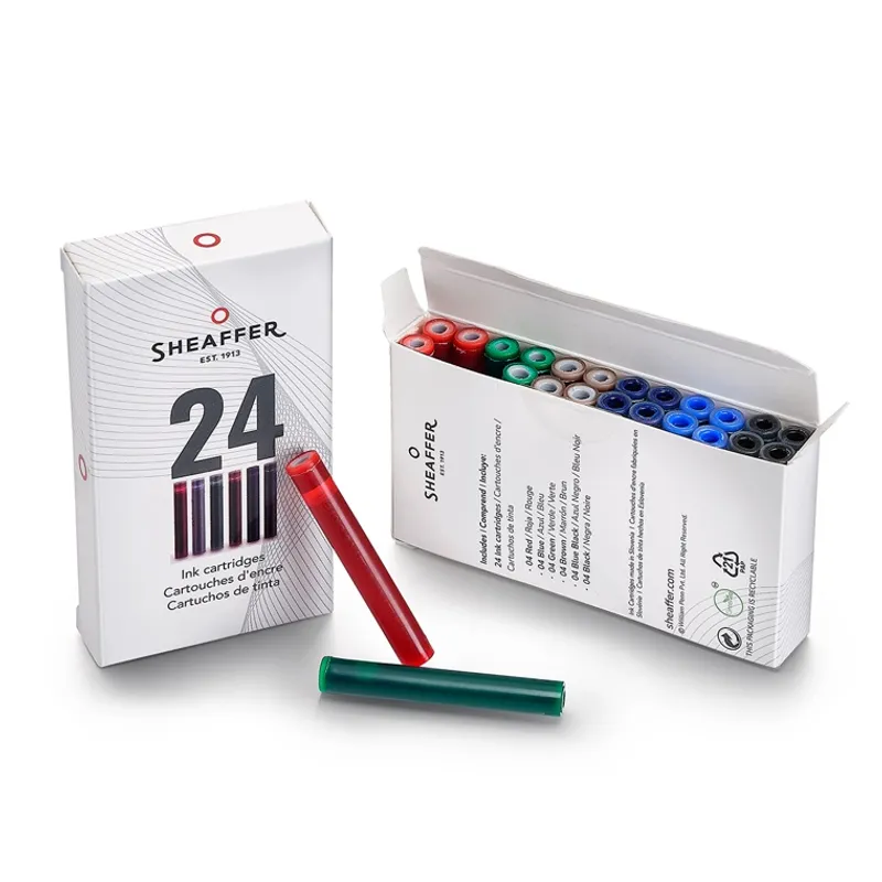Sheaffer Calligraphy Black, Blue and Yellow Fountain pens Maxikit in Hangsell - F, M, B nibs