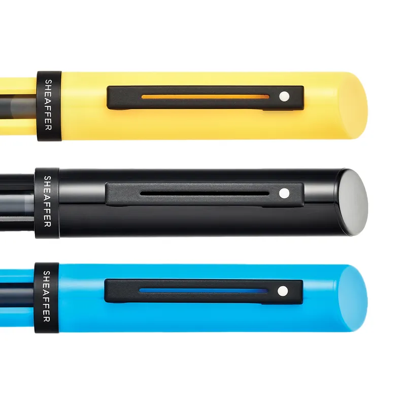 Sheaffer Calligraphy Black, Blue and Yellow Fountain pens Maxikit in Hangsell - F, M, B nibs