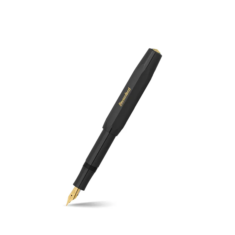 Kaweco Classic Sport Fountain Pen Black with Gold Trims - Medium